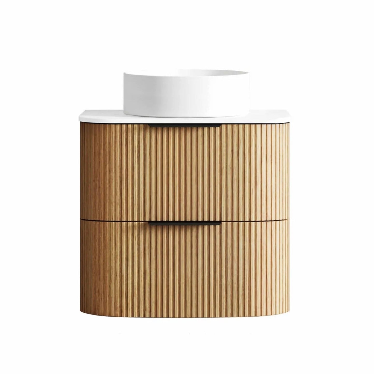 Otti Havana Fluted Curved Wall Hung Vanity with Stone Top