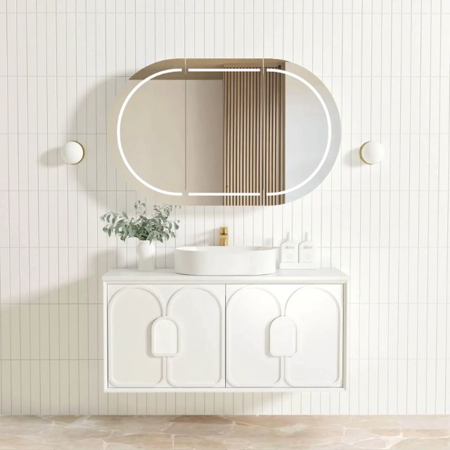 Otti Laguna Mk II Matte White Wall Hung Vanity with Pure White Top