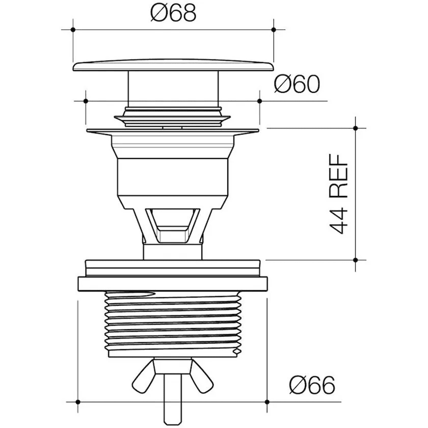 Caroma Urbane Ii Basin Dome Pop-Up Plug & Waste - Reno Spares