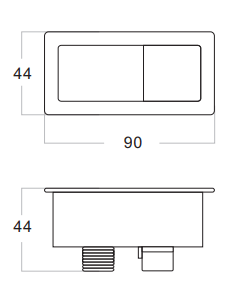 Rectangle Brushed Gunmetal Flush Button