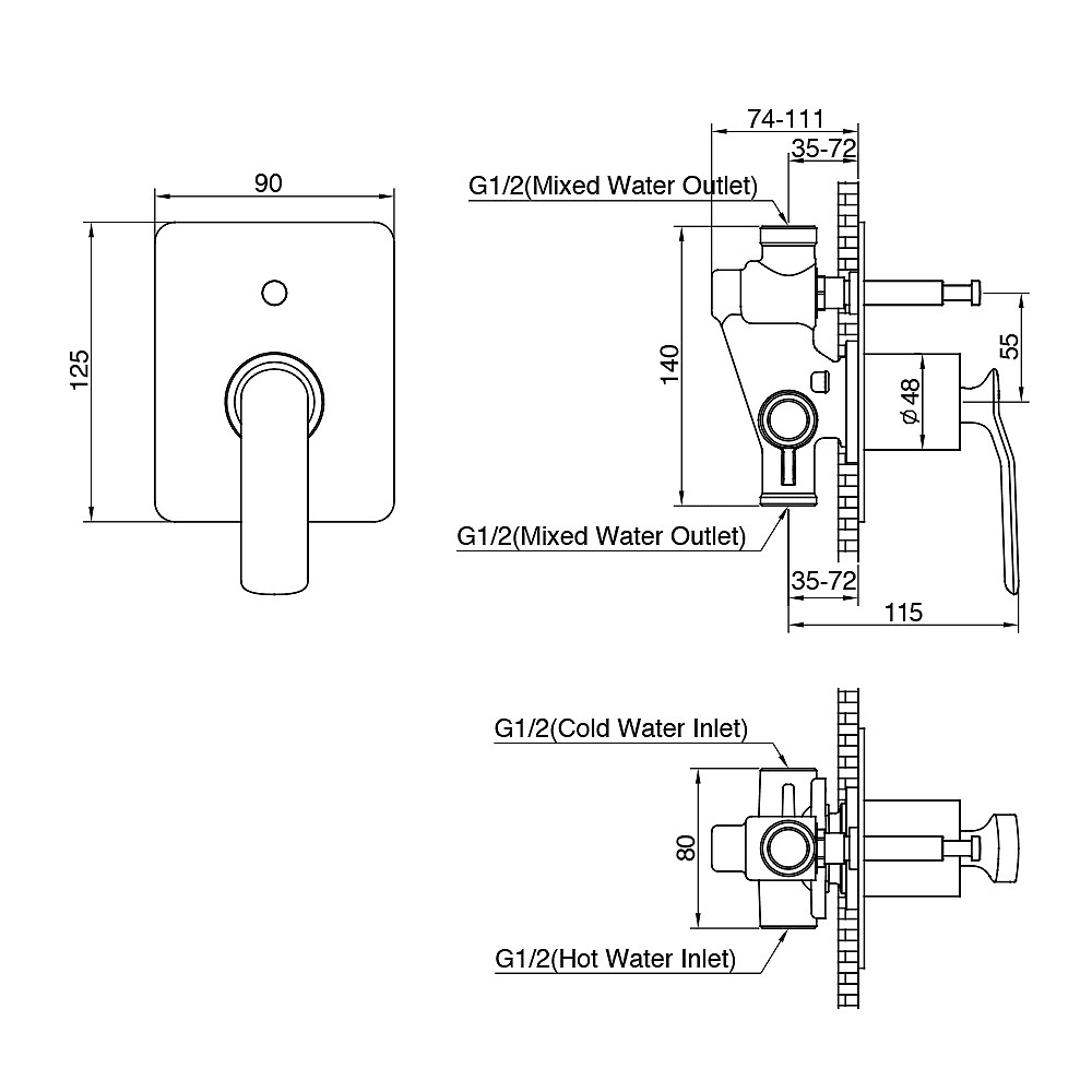 Arcisan Synergii Bath/Shower Diverter Mixer Chrome - Reno Spares