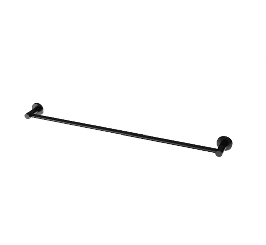 Phoenix Radii Single Towel Rail 800MM Round Plate Matte Black - Reno Spares
