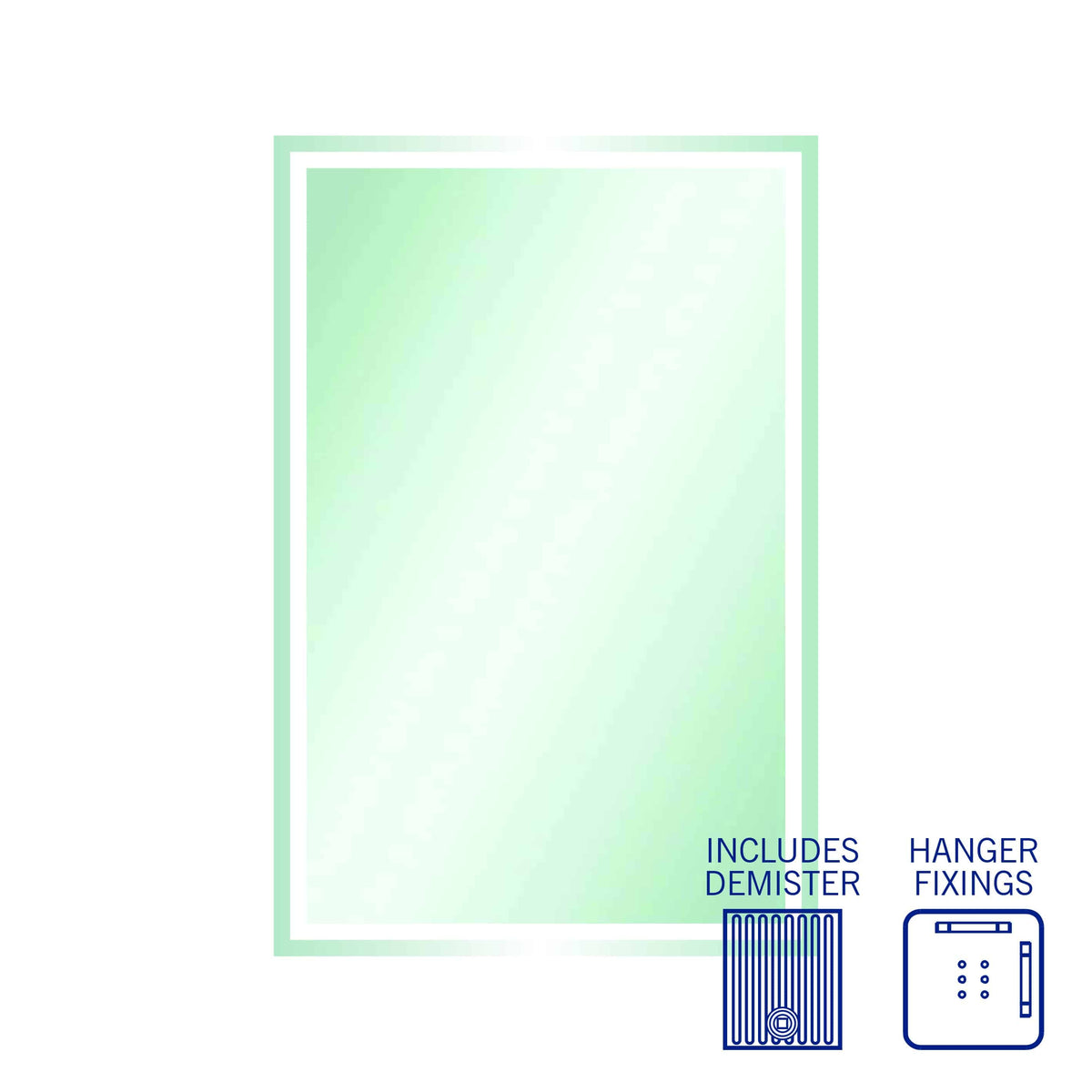 SS1280HND Rectangle Mirror with Sandblasted Border with Demister