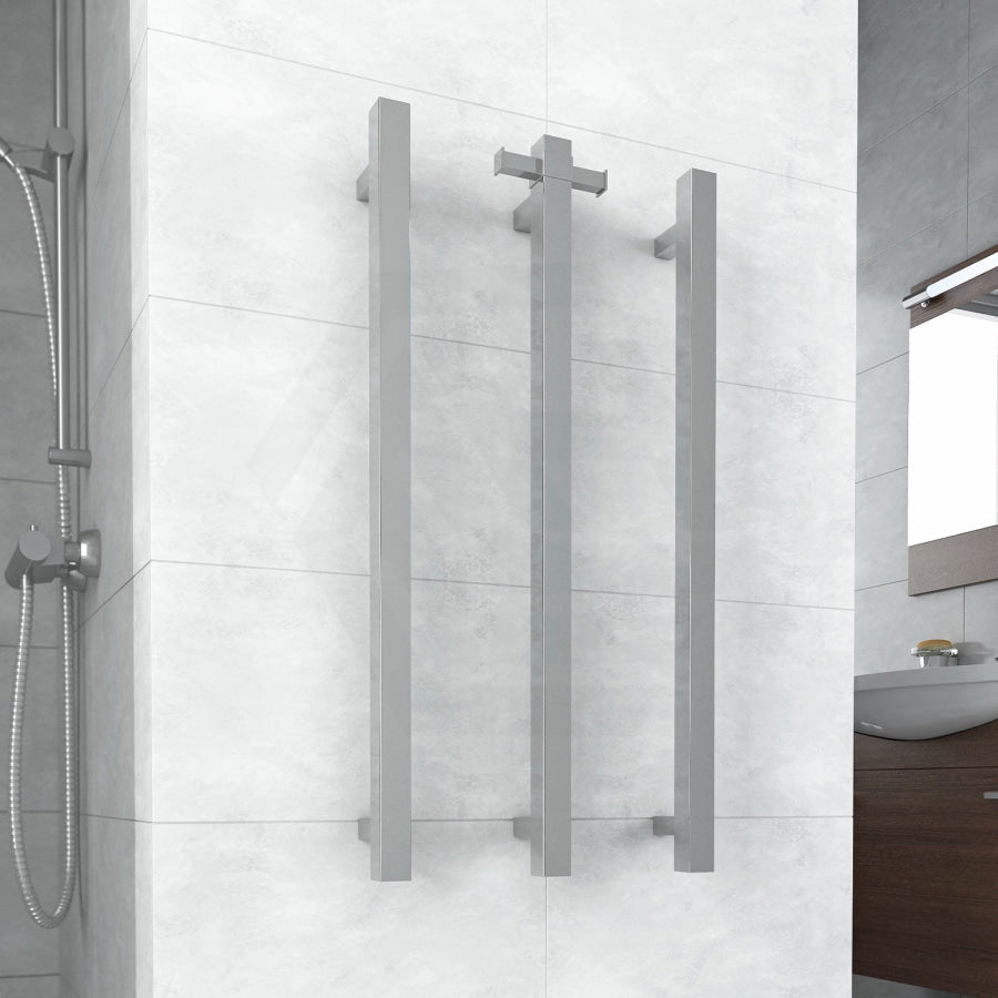 ThermoGroup 12V 900mm Square Vertical Single Bar Heated Towel Rail Variant Colour Available