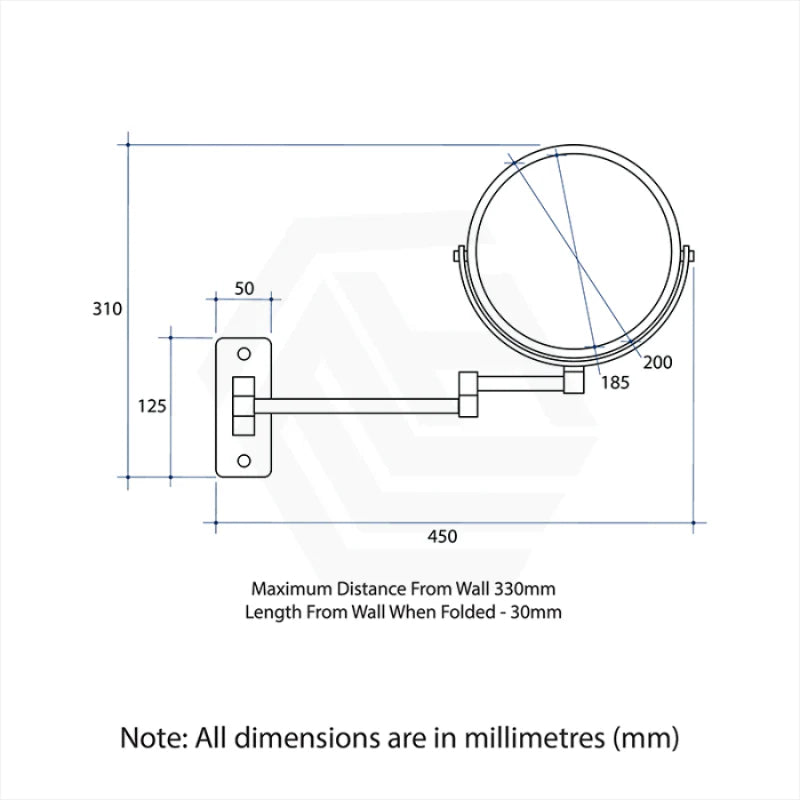 200mm ThermoGroup Round Makeup Mirror 1&5/8/10x Magnification Variant Colour Available