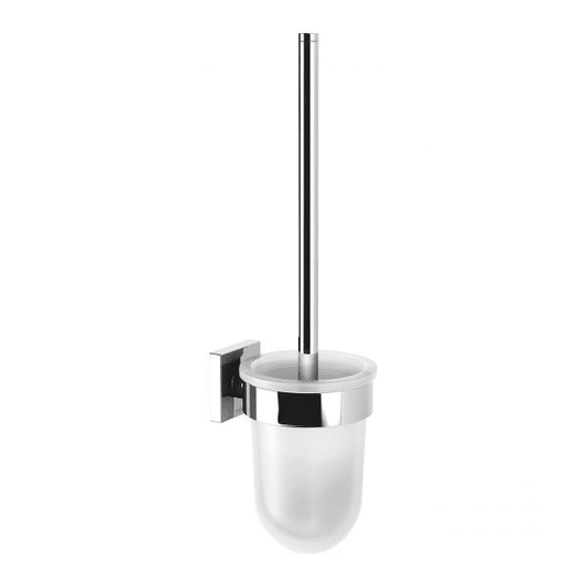 Phoenix Radii Toilet Brush & Holder Square Plate Chrome - Reno Spares