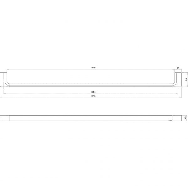 Phoenix Gloss Single Towel Rail 800MM Chrome - Reno Spares