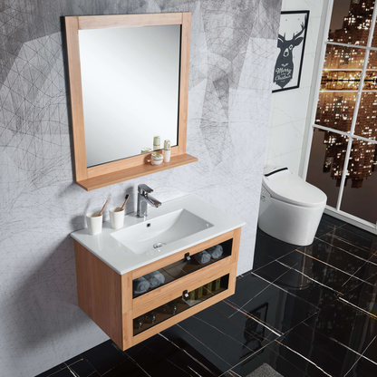 Belbagno Manhattan 800mm Wall Hung Vanity  Oak Man-800-W-Wo
