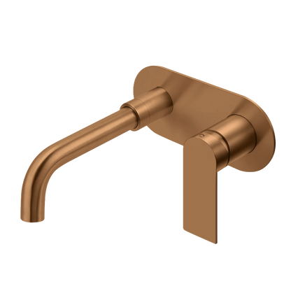 Luci Inox Elliptical Wall Mounted Basin/Bath Mixer w/-190 Spout