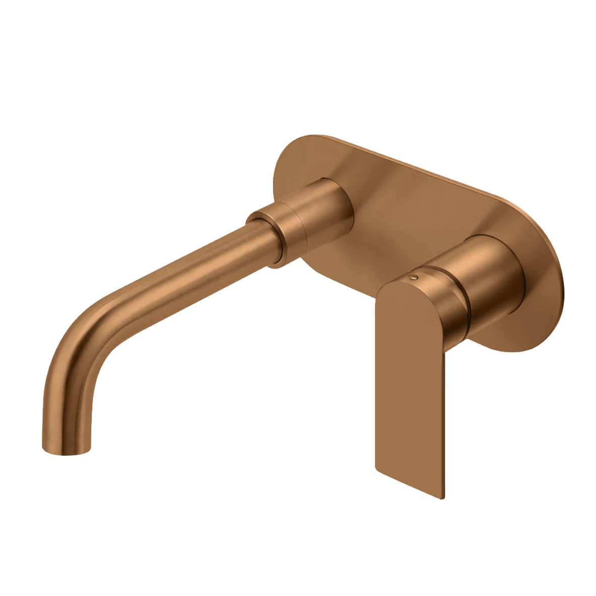 Luci Inox Elliptical Wall Mounted Basin/Bath Mixer w/-190 Spout - Brushed Bronze