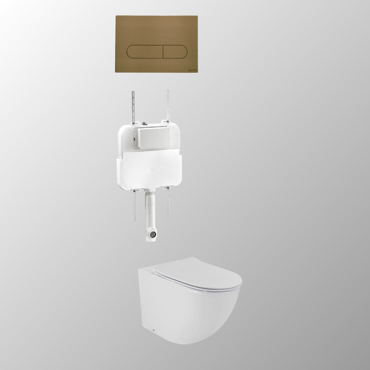 LUCI SLIM IN-WALL TOILET PACKAGE - Pill / Gun Metal