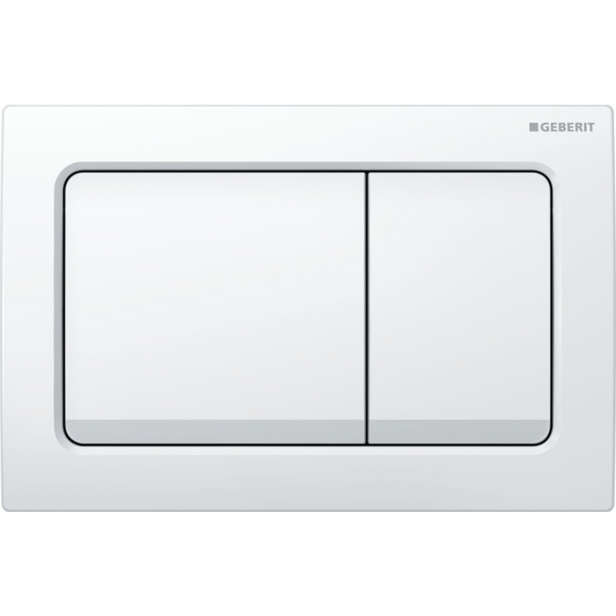 Geberit Alpha01 Square Dual Flush Plate – White