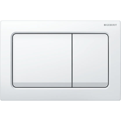 Geberit Alpha01 Square Dual Flush Plate – White