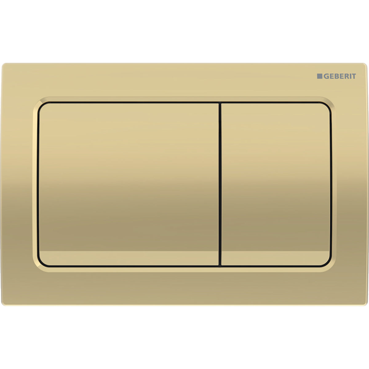 Geberit Alpha01 Square Dual Flush Plate – Brass