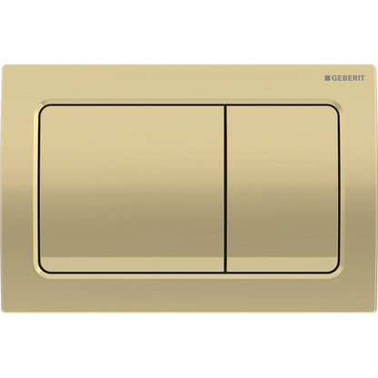 Geberit Alpha01 Square Dual Flush Plate – Brass