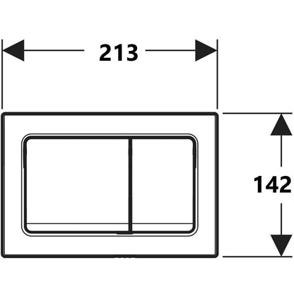 Geberit Alpha01 Square Dual Flush Plate – Brass