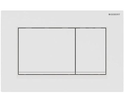 Geberit Sigma30 Flush Plate - Matt White Finish, White Trim
