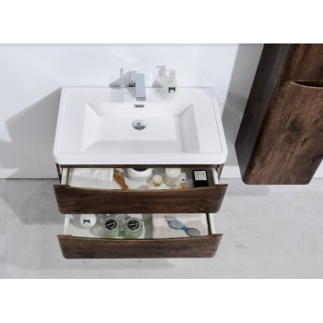 Belbagno Ancona Single 1200mm Wall Hung Vanity Rose Wood  1200X480X450