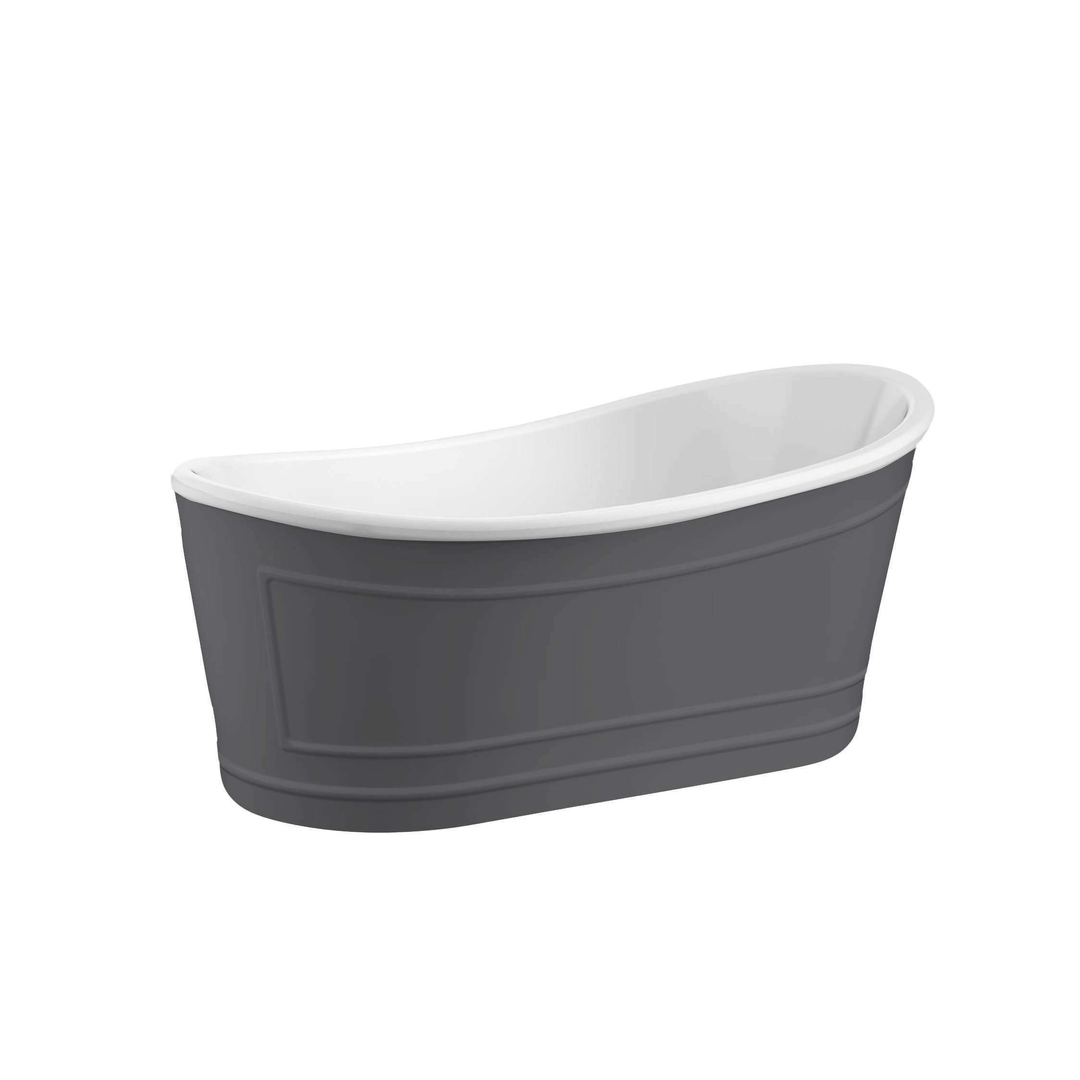 Belbagno Ritz Freestanding Bath Matt Grey  1670mm