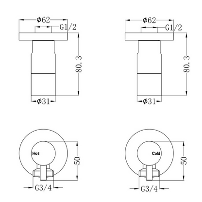 Nero X Plus NR262109dCH  Washing Machine Tap Set