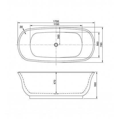 Belbagno Baden Freestanding Bath  1700mm