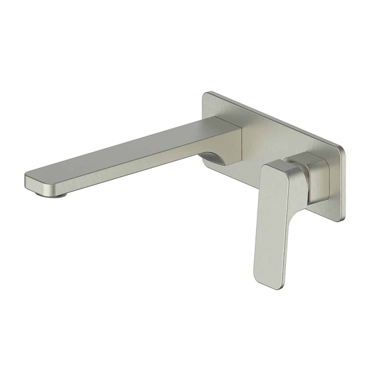 Greens Swept Wall Basin Mixer with Plate Fixed Spout
