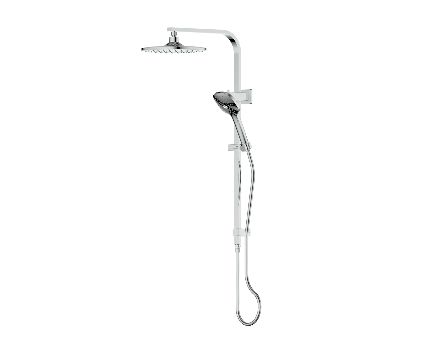 Corban Twin Rail Shower - Chrome