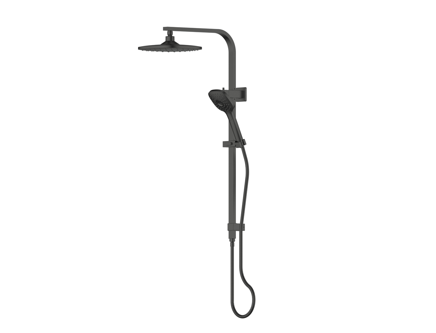 Corban Twin Rail Shower - Pvd Gunmetal
