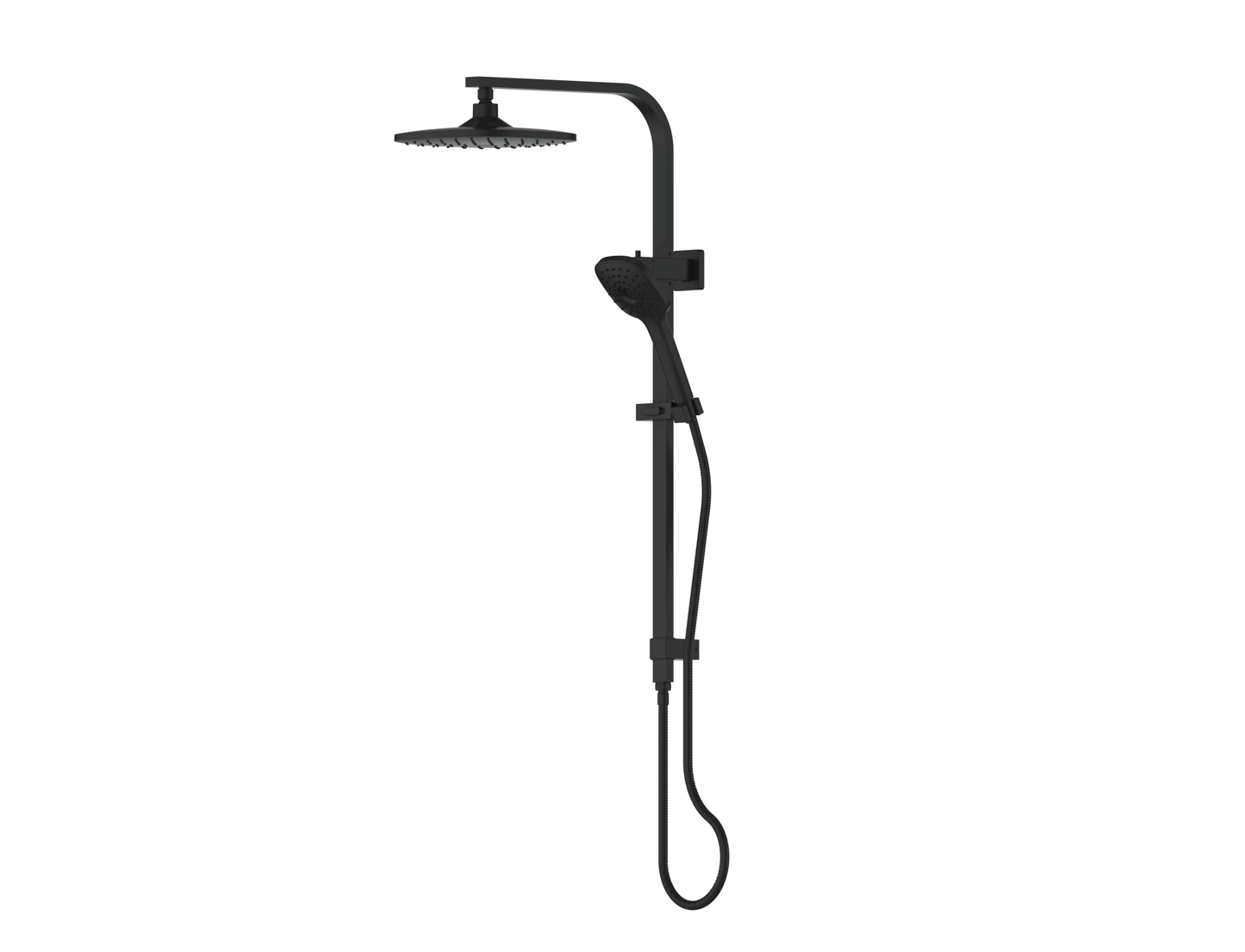 Corban Twin Rail Shower - Matte Black