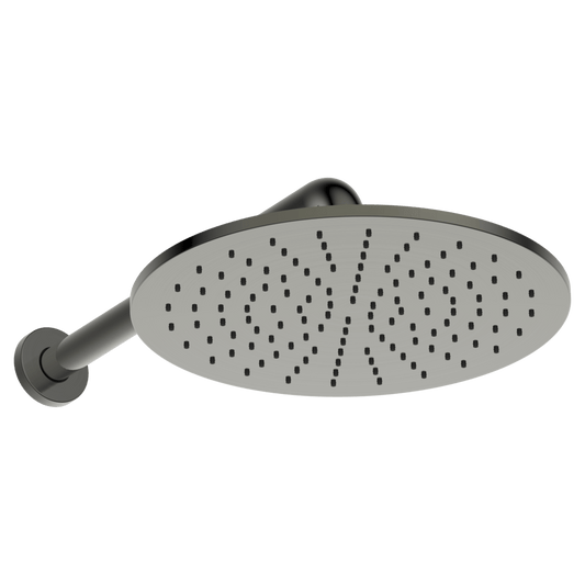 Brass Round Horizontal Shower 300mm - Gun Metal