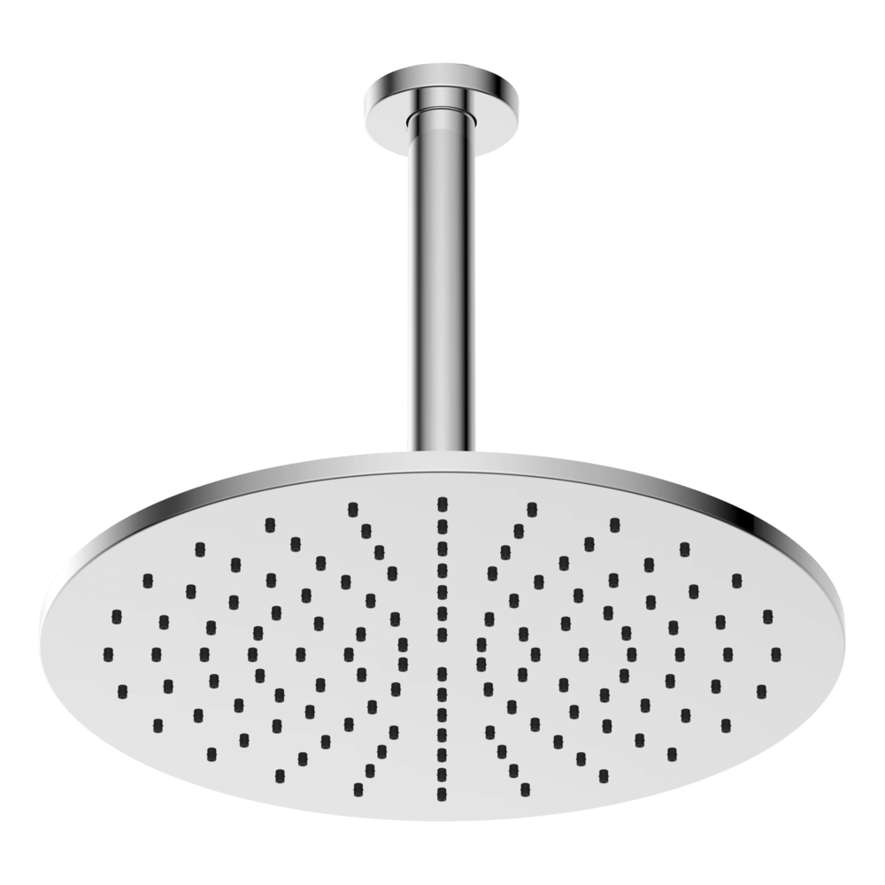Brass Round Vertical Shower 300mm - Brushed Nickel