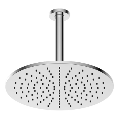 Brass Round Vertical Shower 300mm - Black