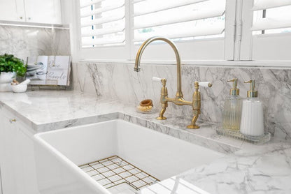 Novi 75 x 46 Fine Fireclay Gloss White Farmhouse Butler Sink