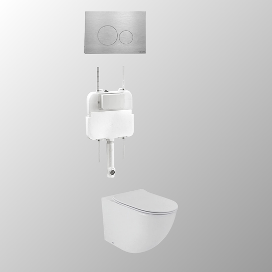 LUCI SLIM IN-WALL TOILET PACKAGE - Circle / Brushed Nickel