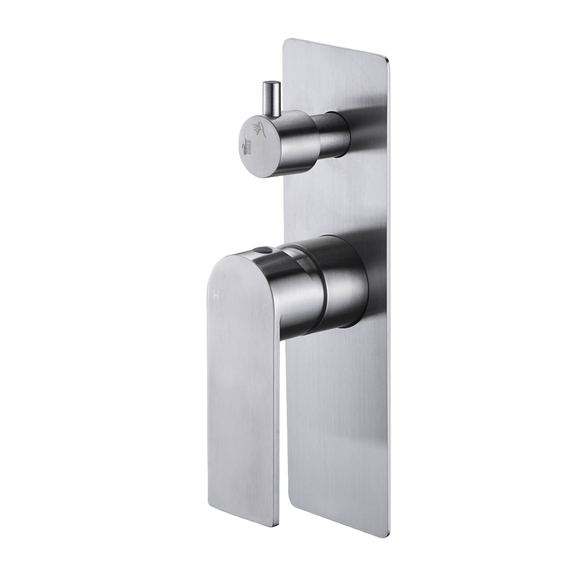 TRIM SET - Luci Inox Lead free Shower & Bath Diverter Mixer Soft Rectangular 240mm x 90mm Plate Brushed Nickel