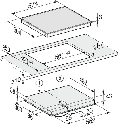 Miele KM6520 FR 60cm Ceramic Cooktop – EasySelect Controls