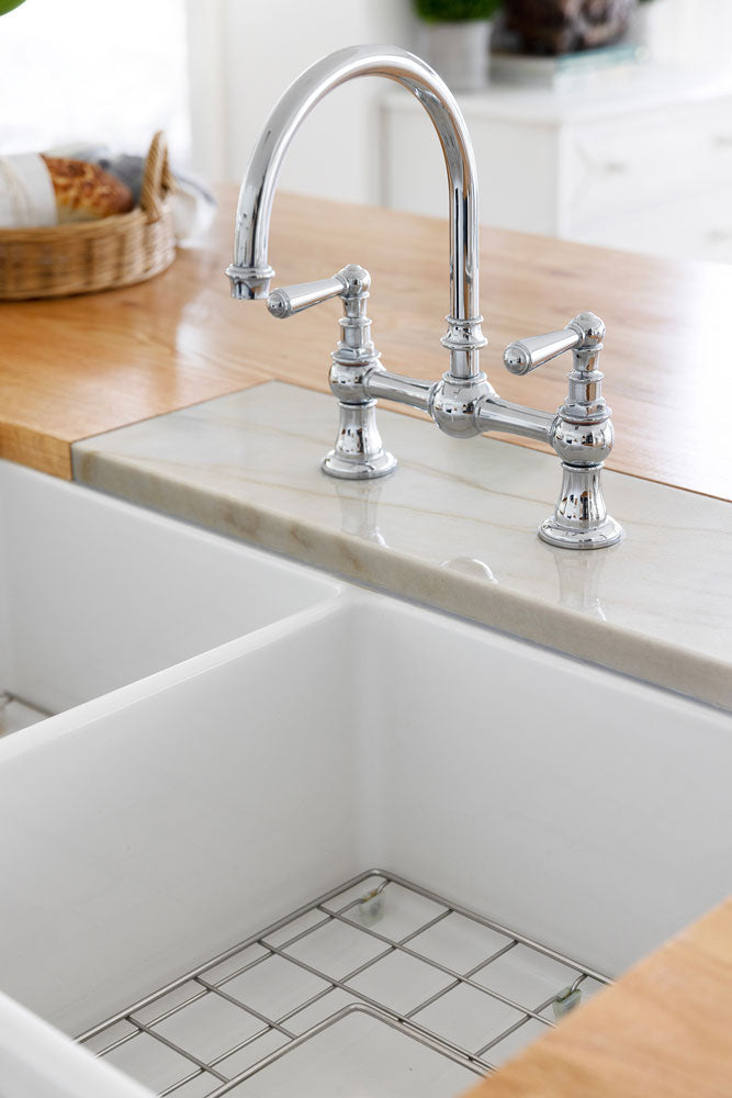 Novi 85 x 46 Fine Fireclay Gloss White Farmhouse Butler Sink