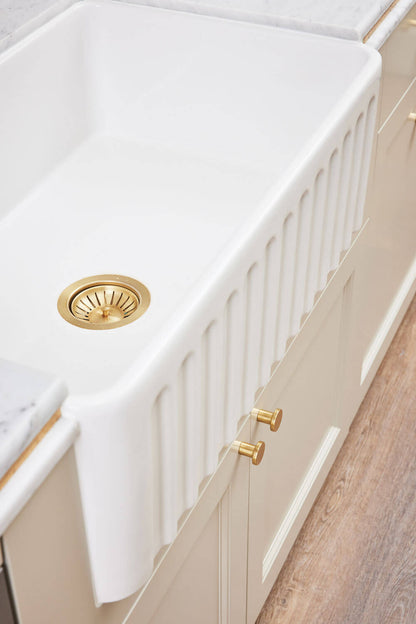 Novi 75 x 46 Fine Fireclay Gloss White Farmhouse Butler Sink