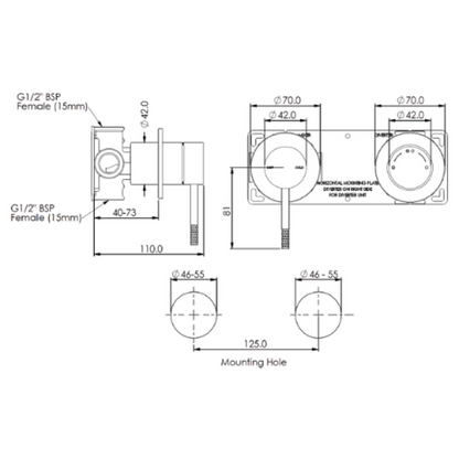 Greens Optima Plus Shower/Bath Diverter Wall Mixer