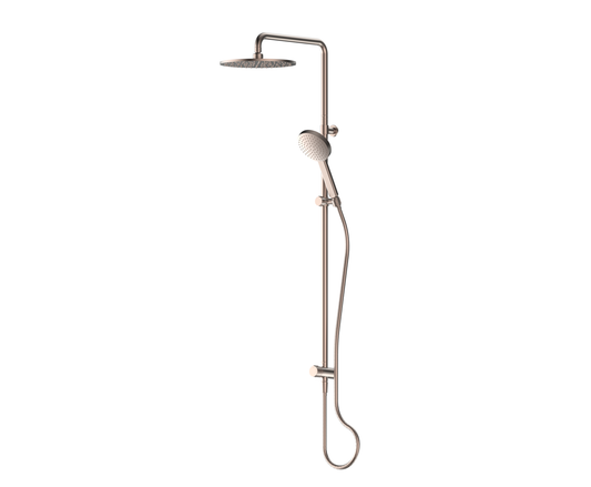 Lavish Brass Twin Rail Shower - Pvd Brushed Bronze