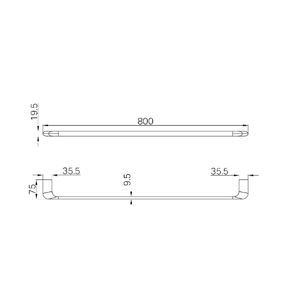 Elgin 800mm Single Towel Rail
