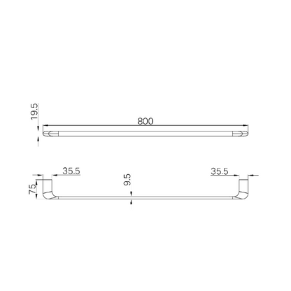 Elgin 800mm Single Towel Rail