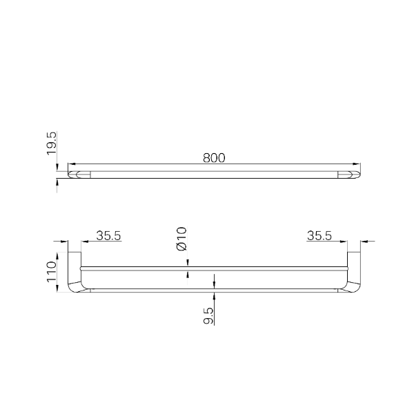 Elgin 800mm Double Towel Rail