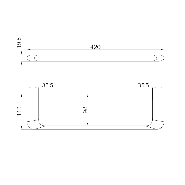 Elgin Shower Shelf 470mm