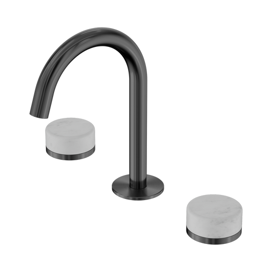 Serenity Basin Set Arc Spout With Carrara Handle Gun Metal
