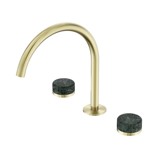 Serenity Bath/Kitchen Set Arc Spout With Verde Alpi Handle Brushed Gold