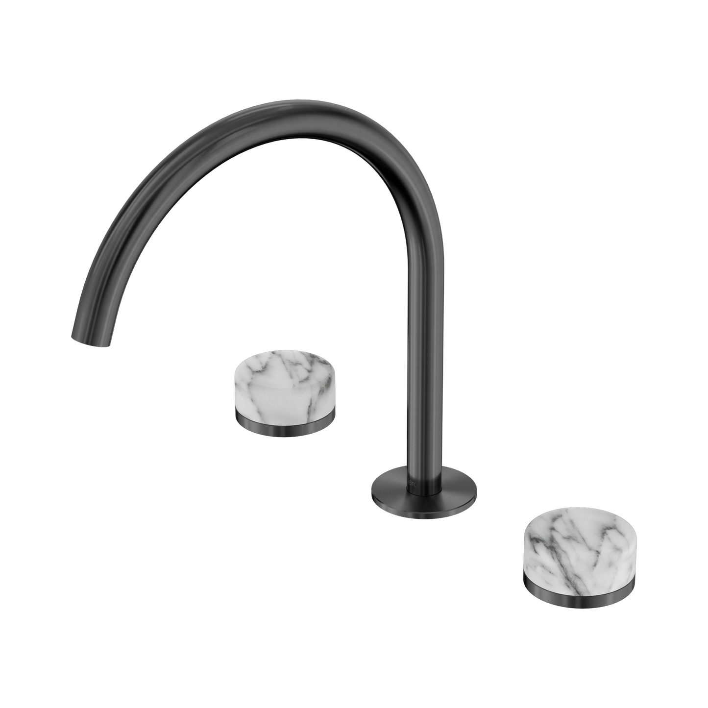 Serenity Bath/Kitchen Set Arc Spout With Arabescato Corchia Handle Gun Metal
