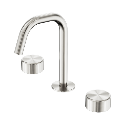 Serenity Basin Set Edge Spout With Metal Handle Brushed Nickel