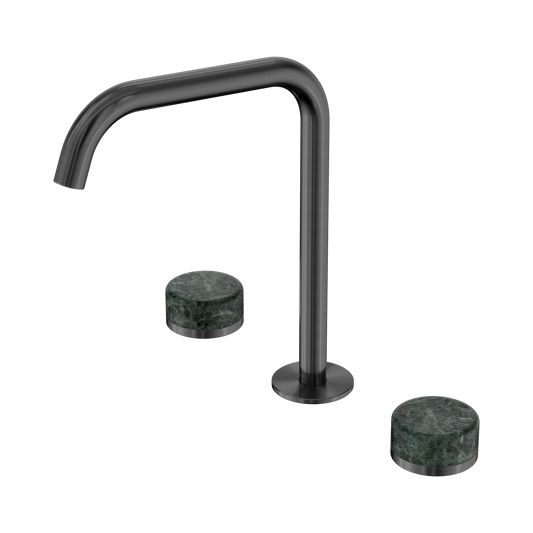 Serenity Bath/Kitchen Set Edge Spout With Verde Alpi Handle Gun Metal
