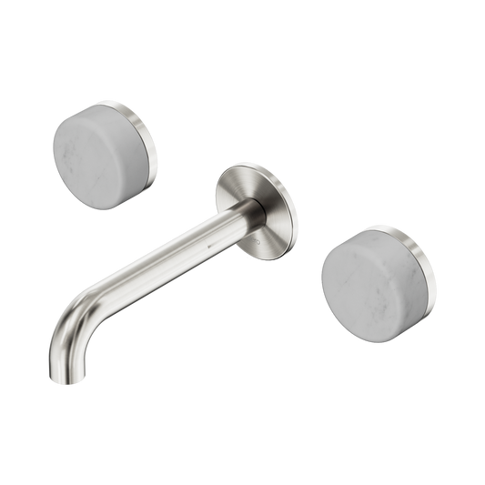 Serenity Wall Basin Set 160mm Spout With Carrara Handle Brushed Nickel
